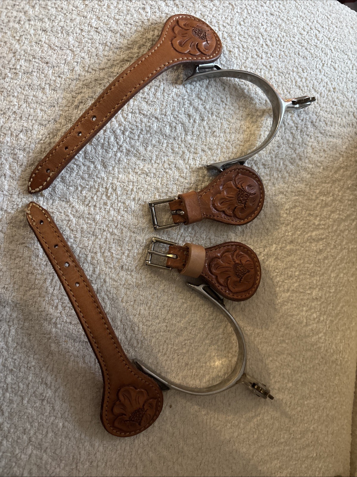 Partrade Spurs Western Riding Gear  Leather Straps