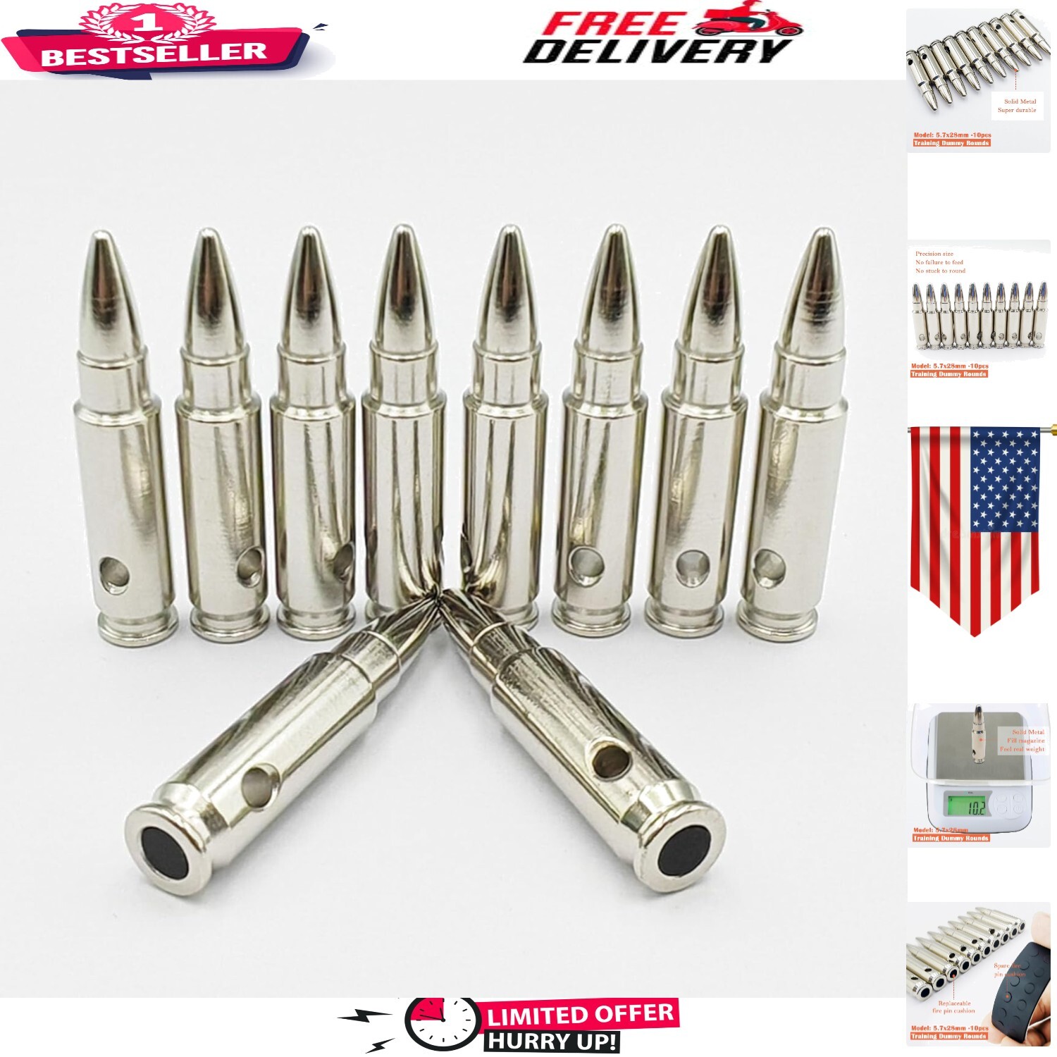 10-Pack Steel Training Rounds with Replaceable Pads - Ideal for Dry Fire Drills