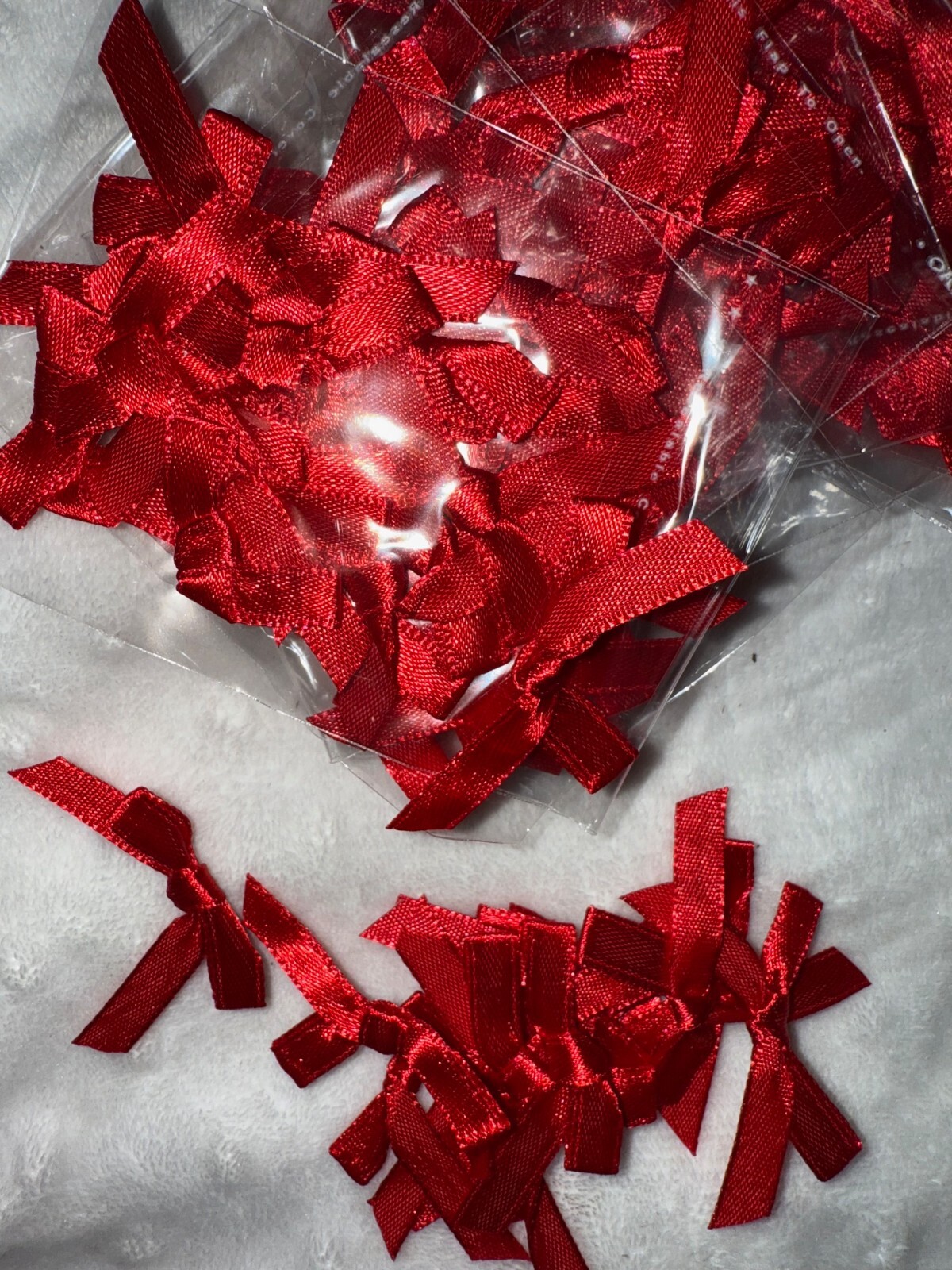 Lot 1 gross 144 pieces cherry red Satin RIBBON bow bows 2" wide dolls crafts
