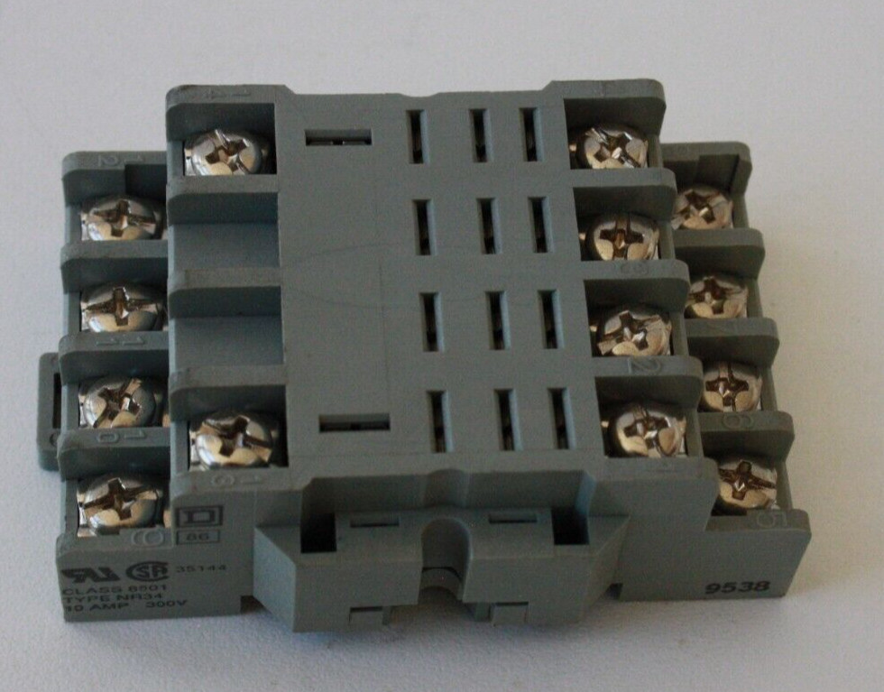 Square D Relay Socket Class 8501 Type NR34 10 amp for RS44/RSD44 Relays 10 pack