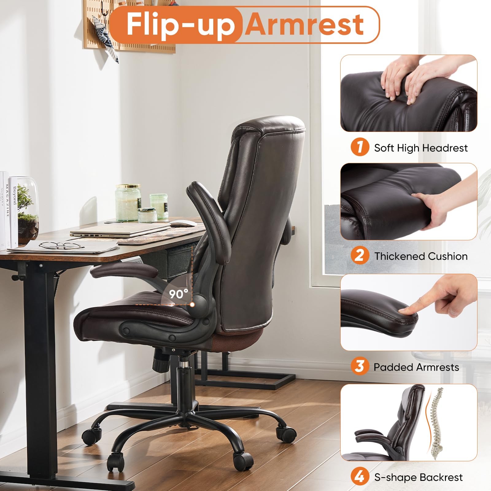 Sweetcrispy Computer Gaming Chair, Ergonomic High Back Heavy Duty Task Desk Offi