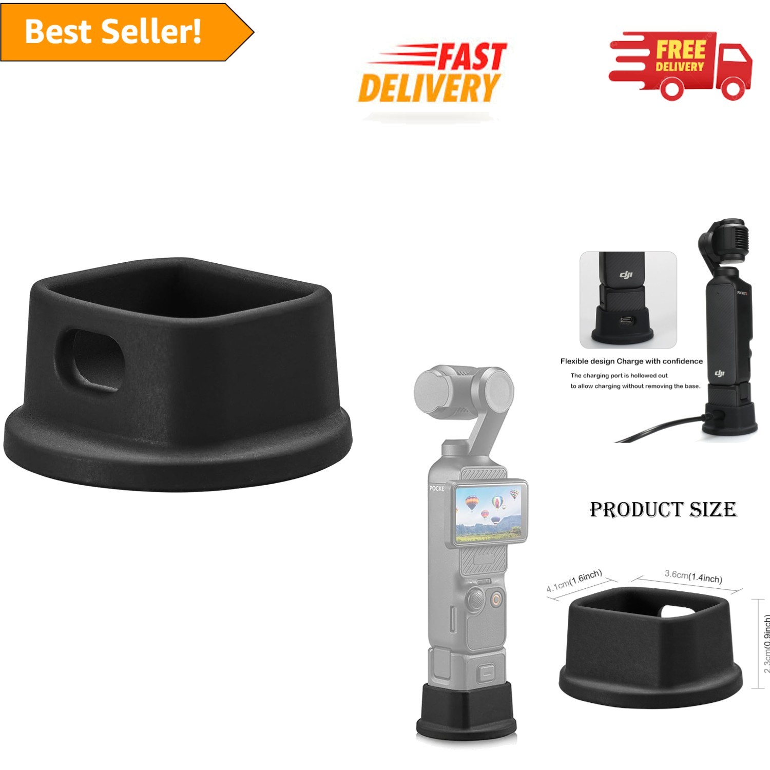 Portable Silicone Support Base for DJI Osmo Pocket 3 - Scratch-Resistant Design