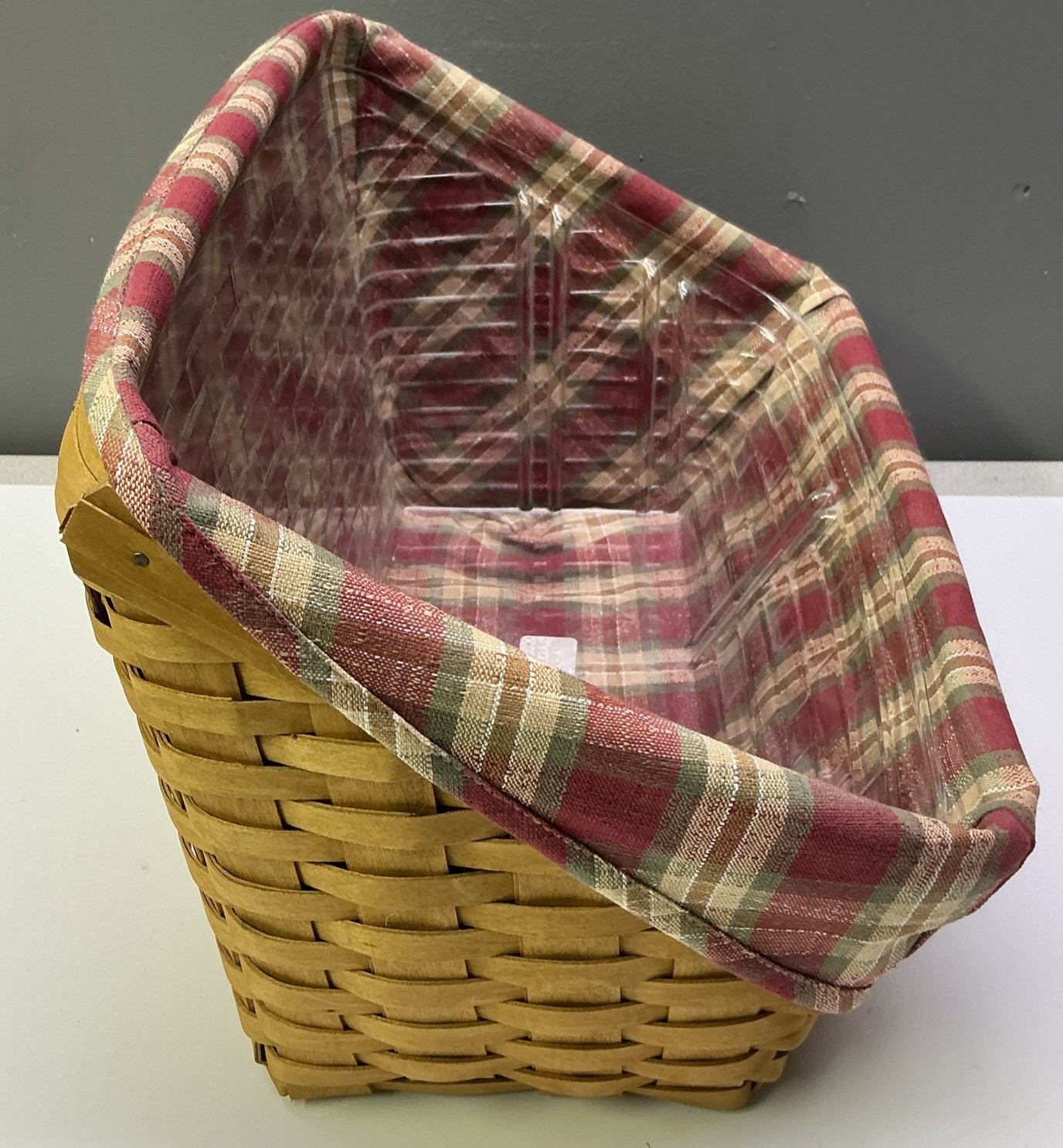 Longaberger Large Desktop Basket With Plastic Liner and protector