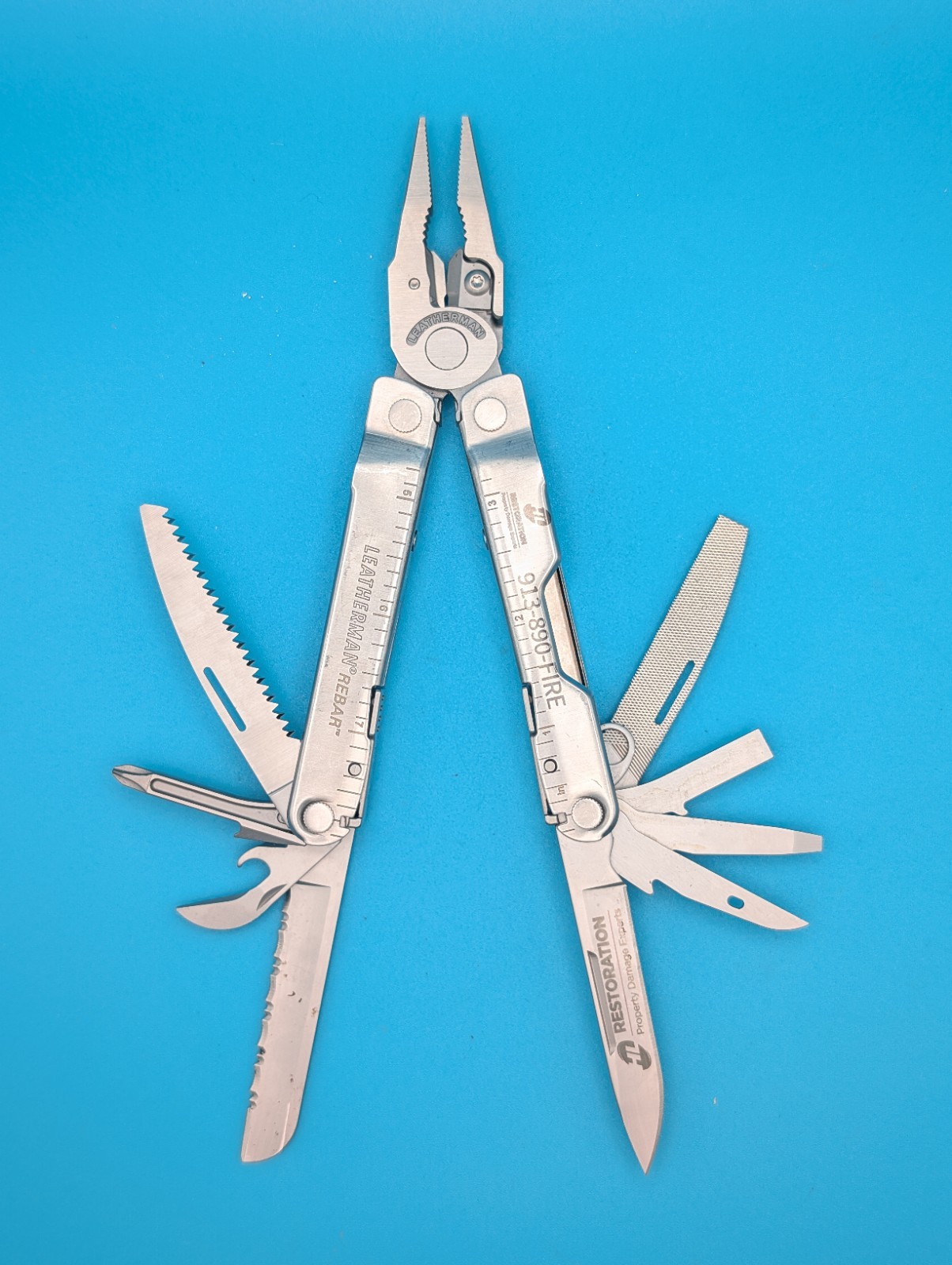 Leatherman Rebar Multi-Tool! Free Shipping! *ADVERTISING ON HANDLE/BLADE*