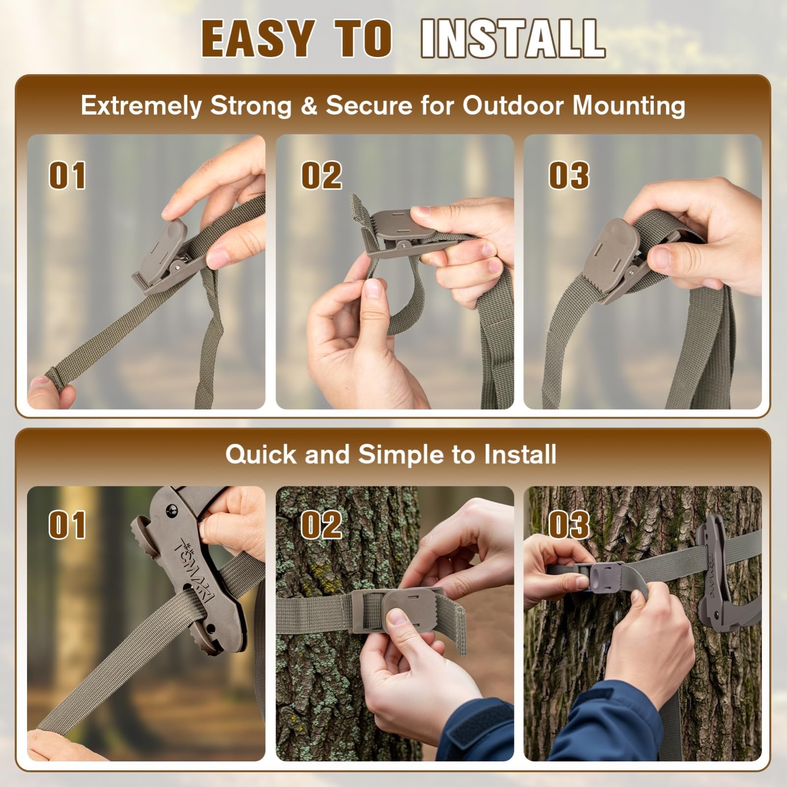 Saddle Hunting Bow Hanger Hook - Adjustable Bow Hangers, Tree Accessories, Strap