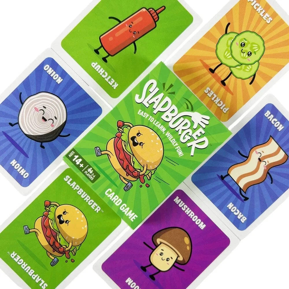 Slapburger Card Game Fast Slapping Matching Game Kids Family Party Deck 2-6 Play