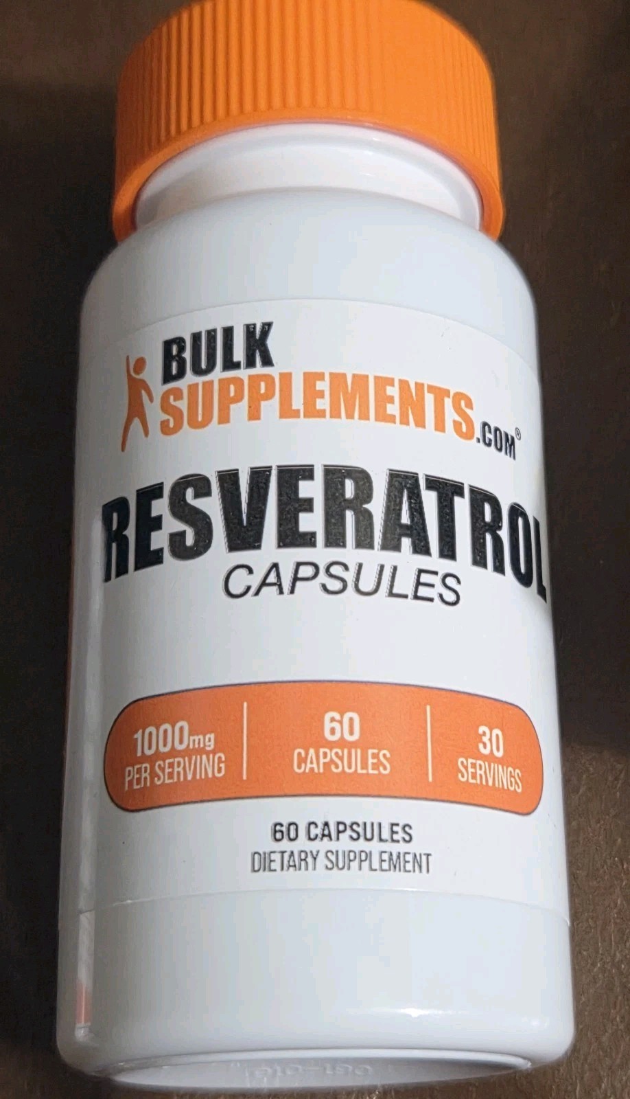 Bulk Supplements Resveratrol 1000mg Capsule Supplement 60 Capsules Exp. 2/2028