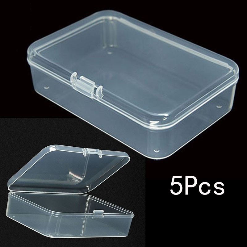 5pc Clear Plastic Storage Box Playing Cards Case Jewelry Beads Card Holder Boxes