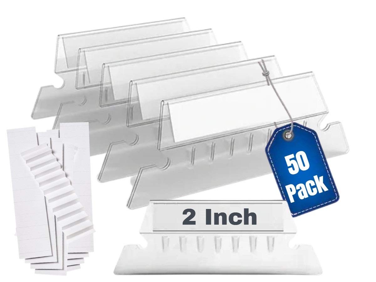 File Folder Tabs and Inserts, Plastic Clear Tabs, and Inserts 2" x 5/8", Plas...