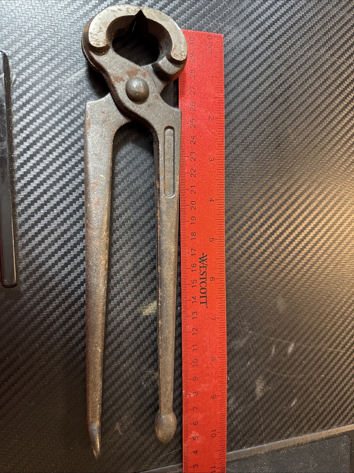Vtg Nippers Cutters Blacksmith Farrier Tool - Hand Forged? 9 3/4” in Length