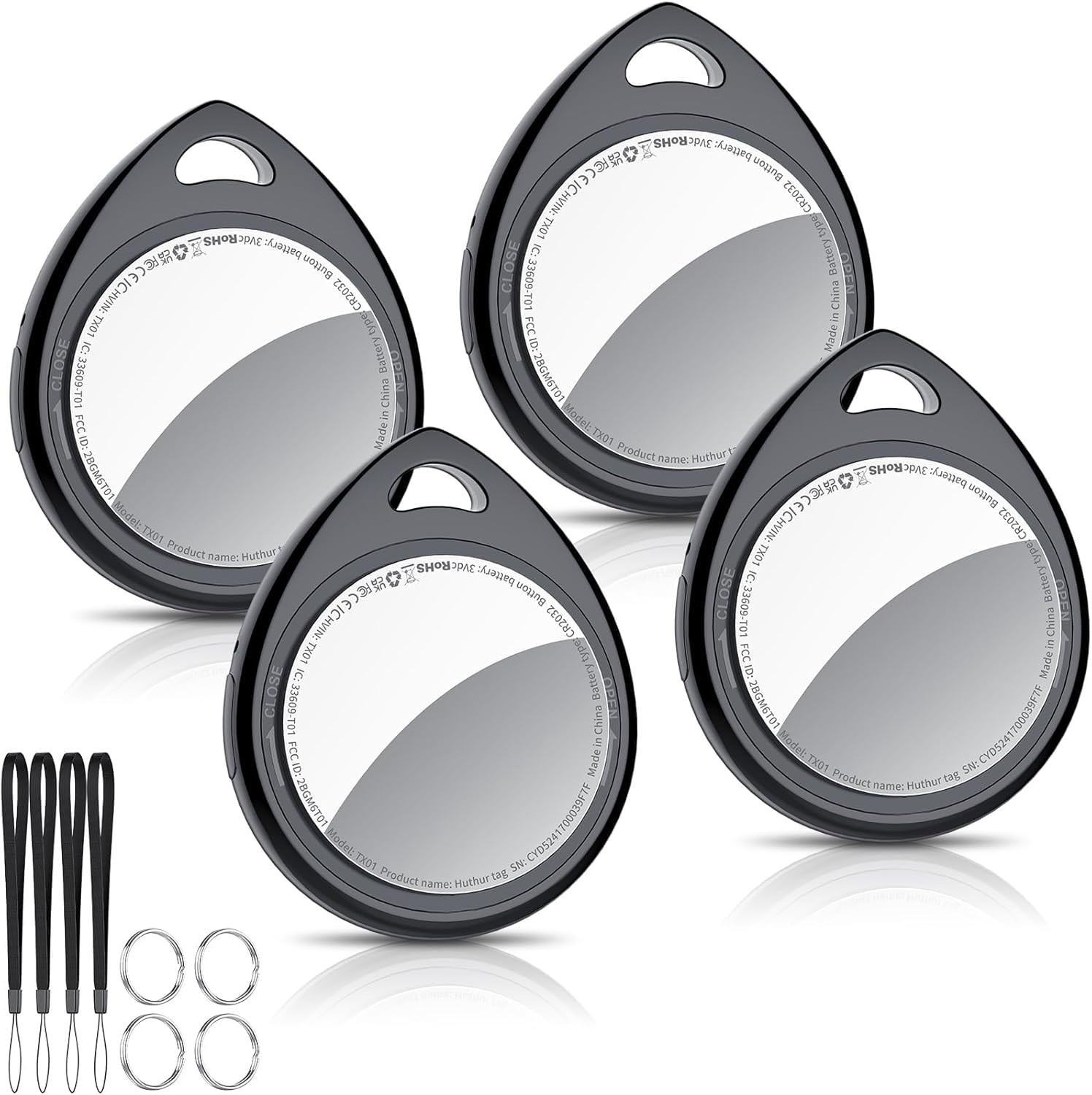 Air Tracker Tags-4 Pack, 5.3 Bluetooth Tracker Work with Apple Find My (iOS Only