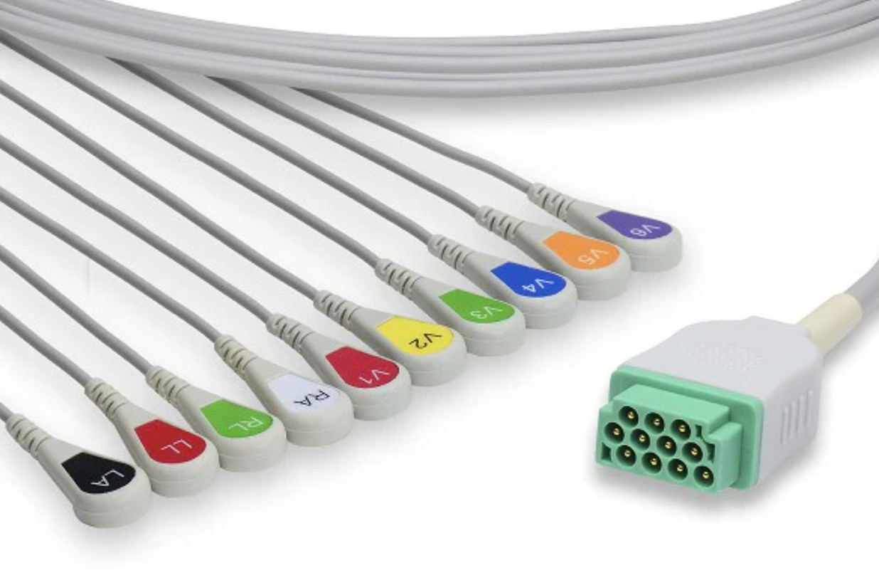 GE Dash Models Compatible Direct-Connect EKG Cable Snap -Ships Same Day