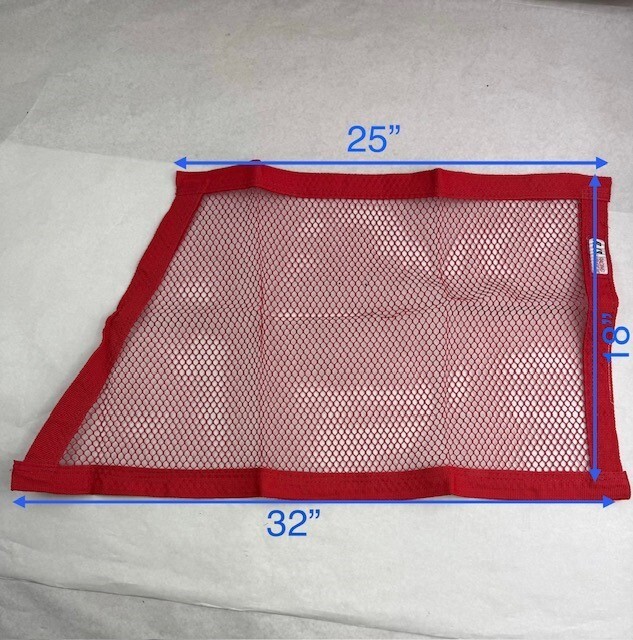 RJS 32X18X25 OBLONG MESH NON-SFI WINDOW NET RED