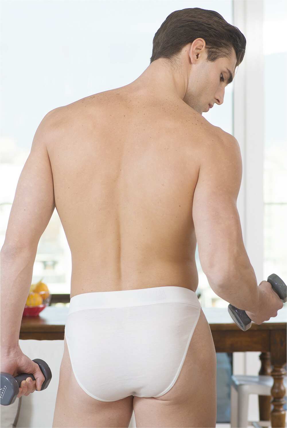 Tanga da uomo con elastico esterno in 100% cotone filo di scozia slip Garda 0950
