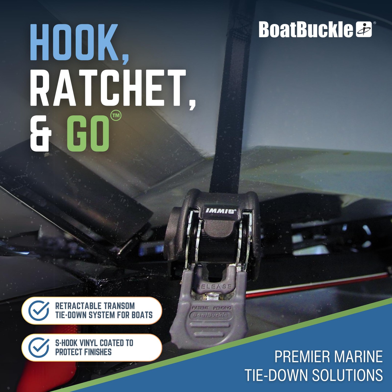 Mini G3 Retractable Ratchet Straps - (1 x 72-Inch, 1400lbs Break Strength, 2-...