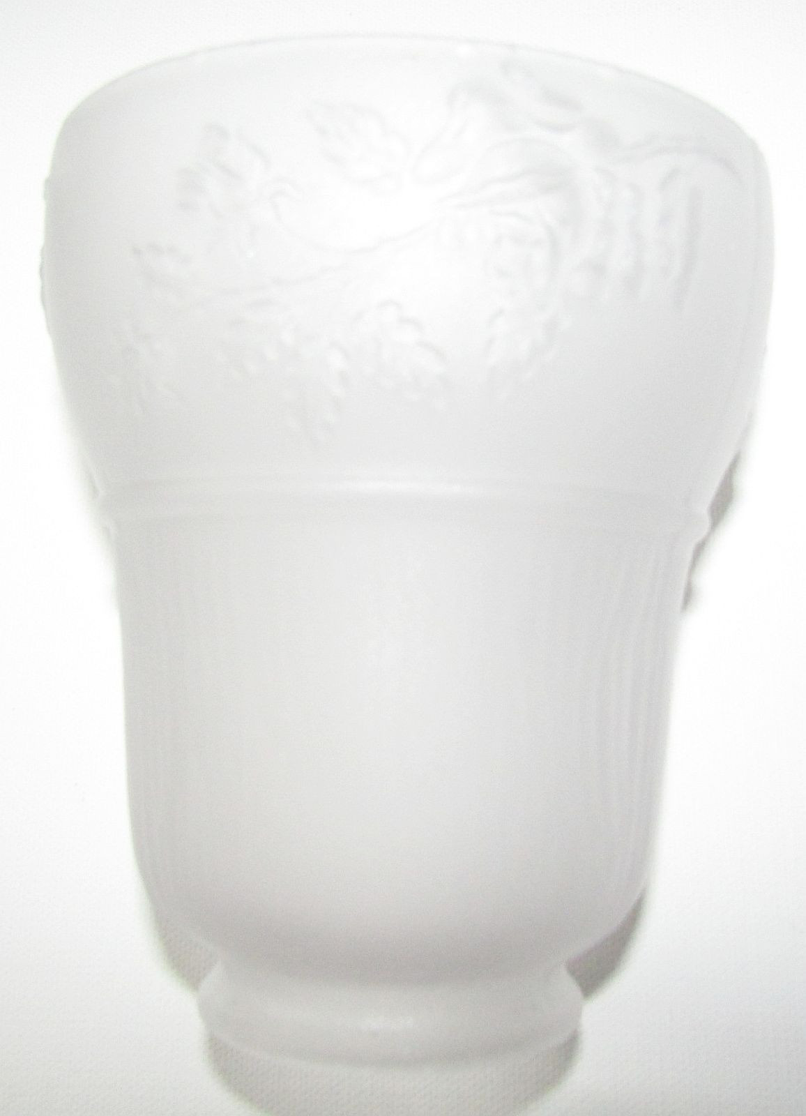 Antique Single Glass Lamp Globe Bubbled Frosted Body Rose Pattern