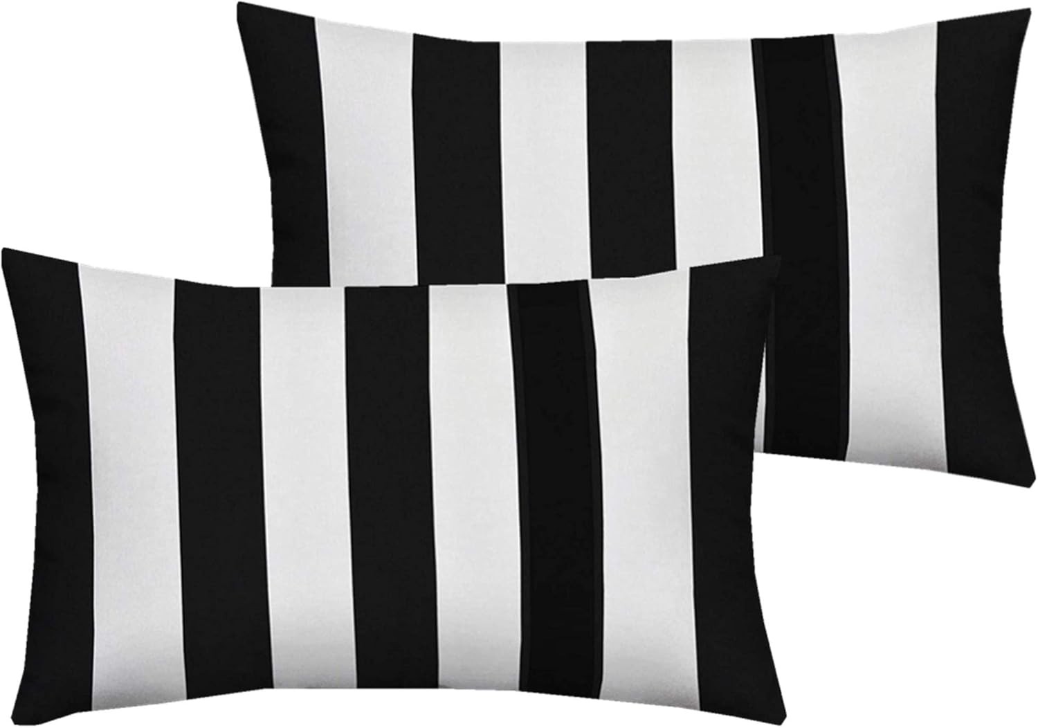 Leaveland White and Black Stripe Set 19.7 x 11.8 (Pack of 2),