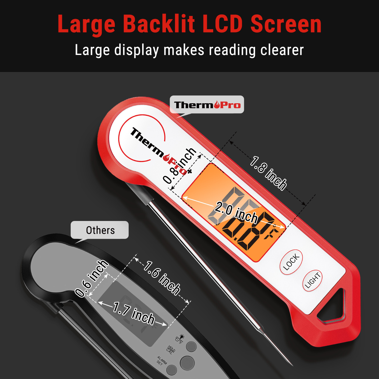 ThermoPro Waterproof Digital Instant Read Meat Thermometer 4/Kitchen Cooking BBQ