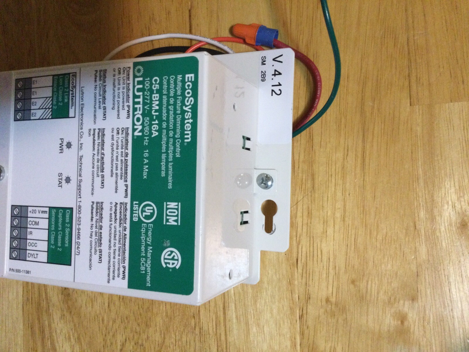 Lutron C5-BMJ-16A EcoSystem Multiple Fixture Dimming Control 100-277V 16A