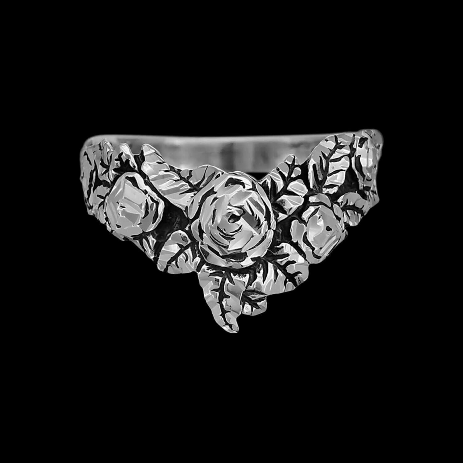 Diamond Cut Flower Crown Ring