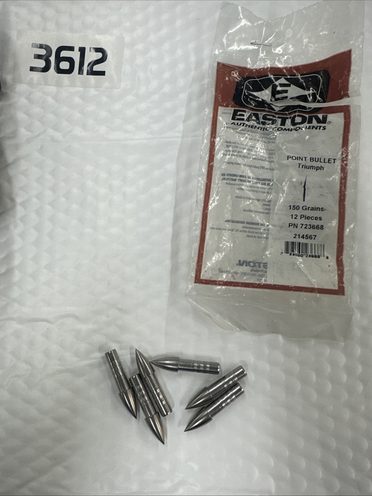 Item 3612 - Easton archery parts. - triumph bullet points - 150 Grains -lot Of 6