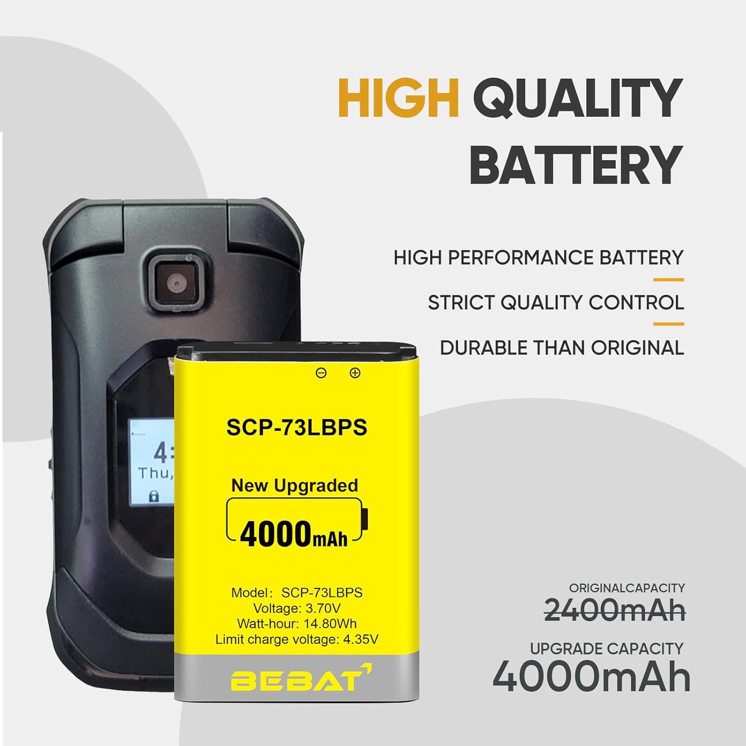 SCP-73LBPS Battery,4000mAh High Capacity New 0 Cycle Li-ion Battery...