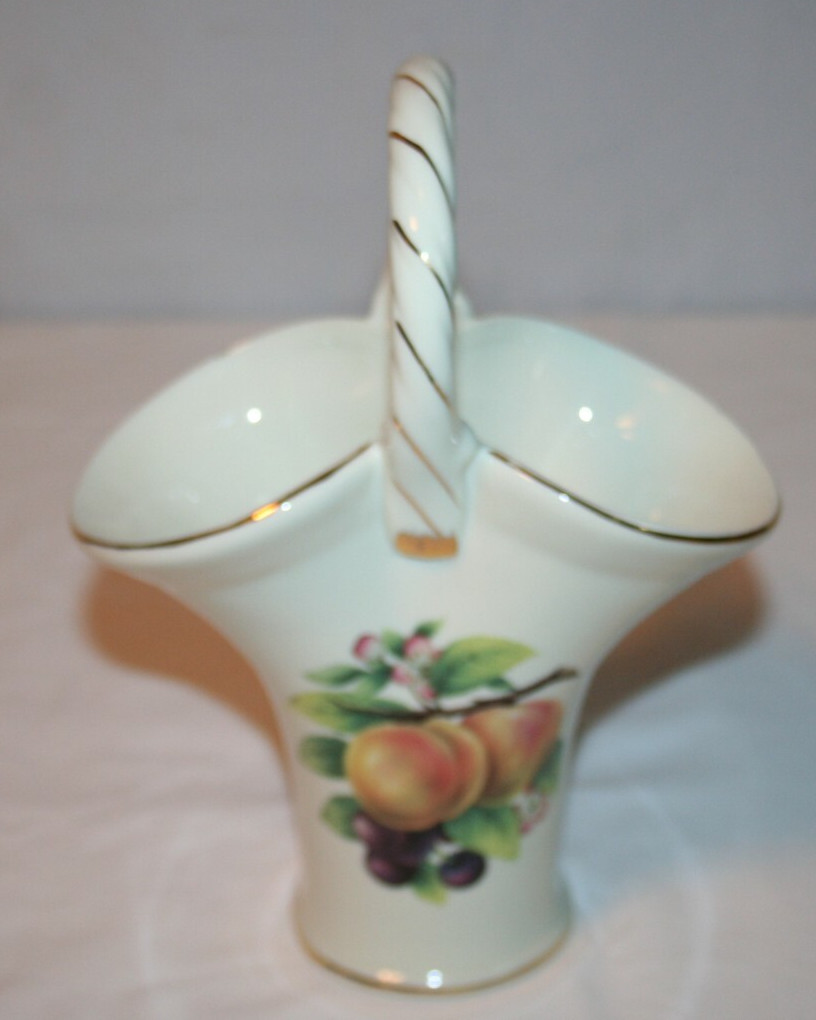 Formalities "Fruit" Handled Basket Vase Baum Brothers