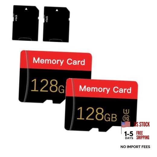 2 Pack Micro Memory Card 128 GB with Adapter, C10/U1/UHS-I/A1 128GB*2-U1