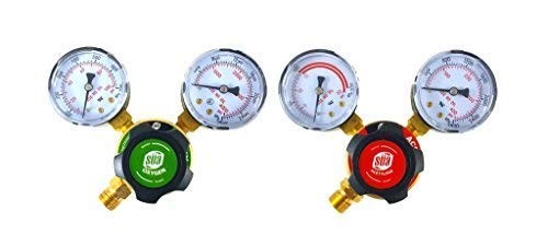 SÜA - Oxygen and Acetylene Regulators Welding Gas Gauges Pair - Rear Entry - LDP