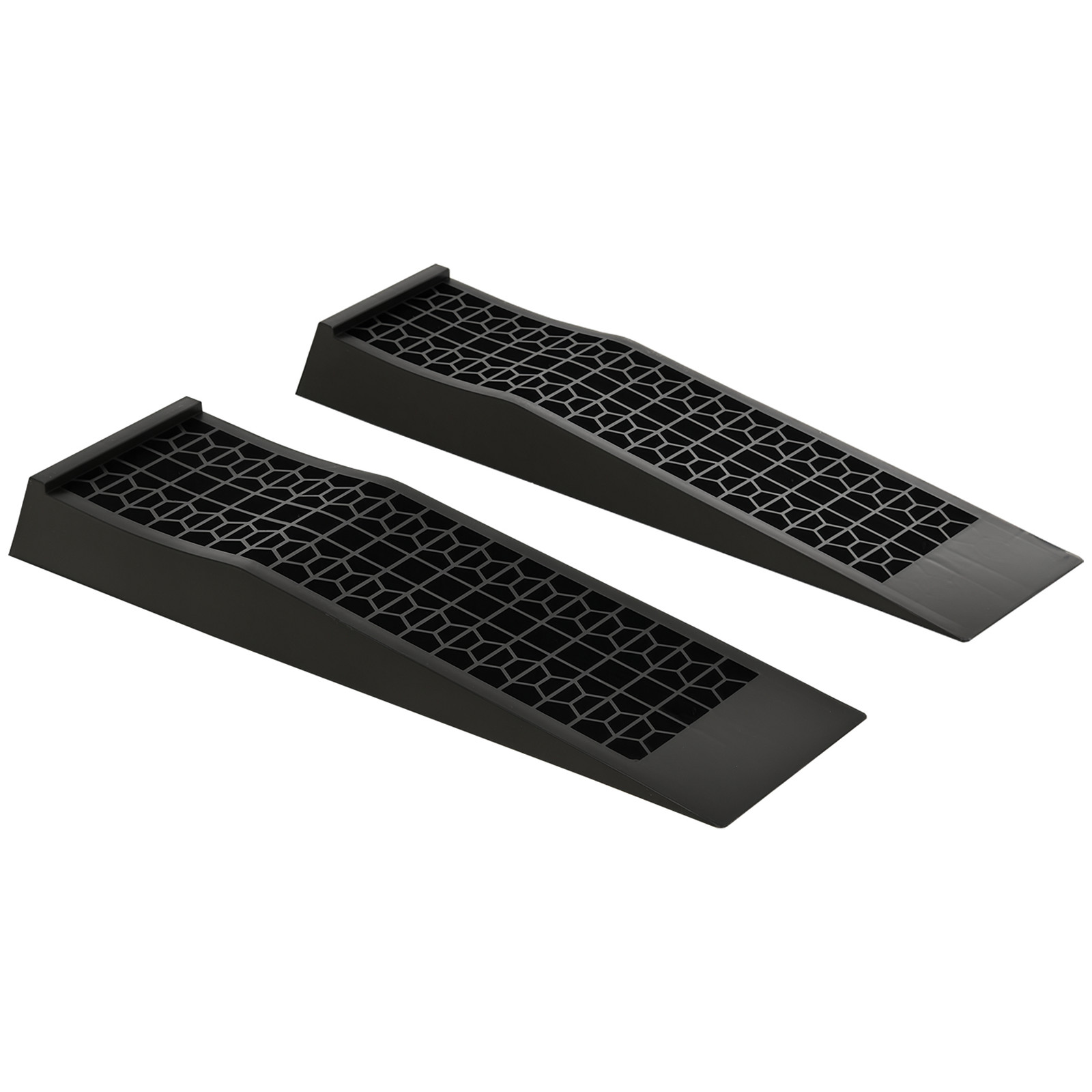 HOMCOMC 2 Pcs 70x20cm Thick Plastic Curb Ramps Anti-Slip Surface Tyre Friction