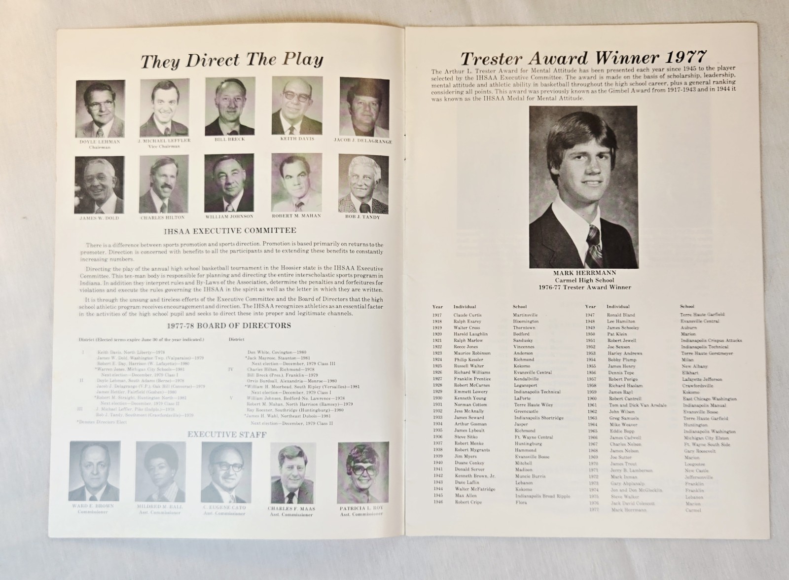 1978 IHSAA 68th Annual IN State Basketball Final Official Program- Nice!