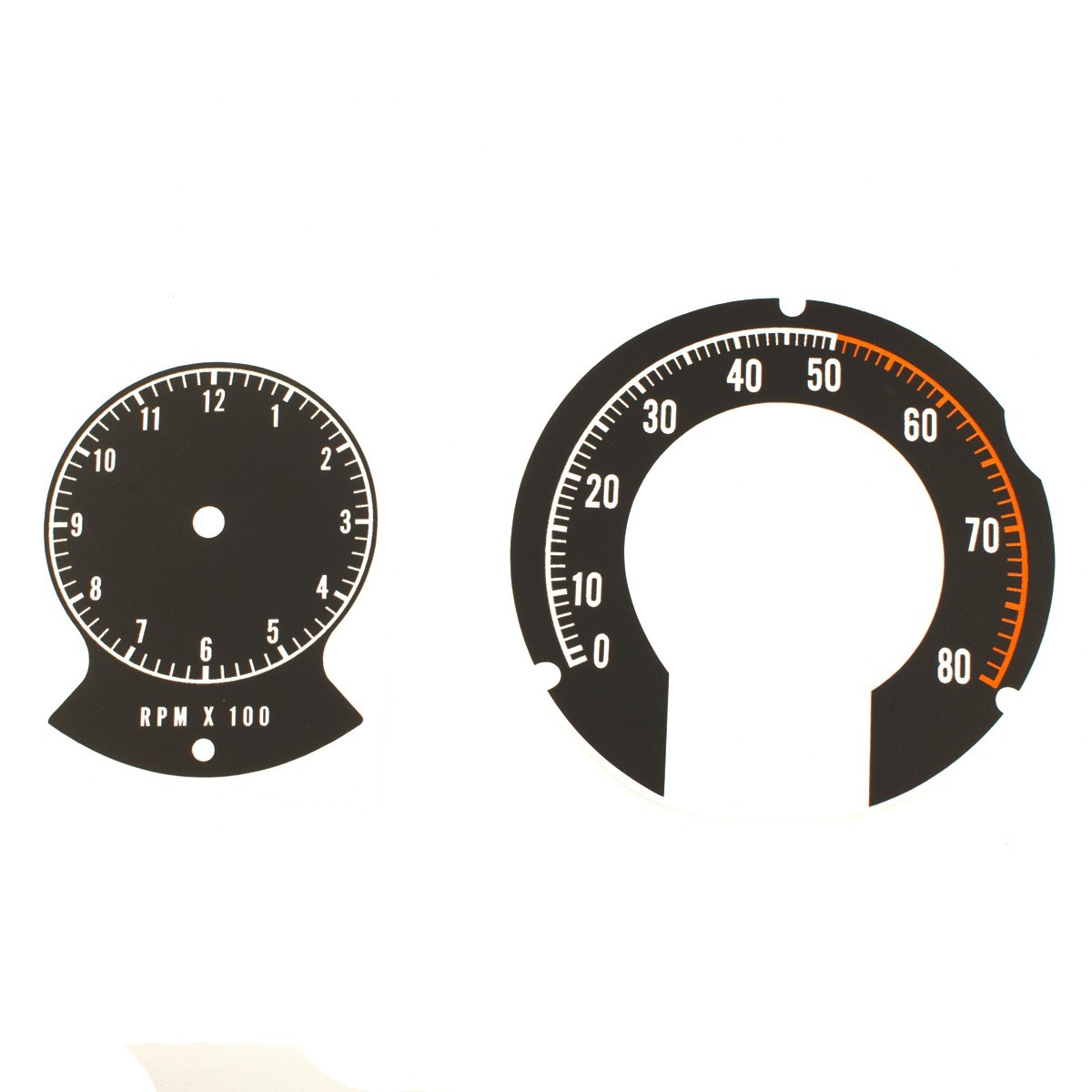 Premium Dash Decal  68 - 70 B Body Rallye Tic Toc Tach Set