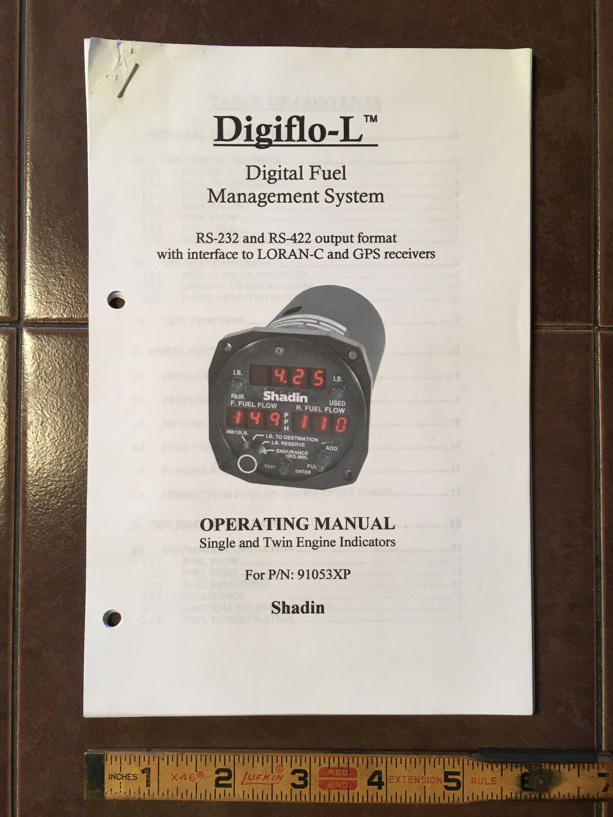 Shadin Digiflo-L Digital Fuel Management System pn 91053XP Operating Handbook