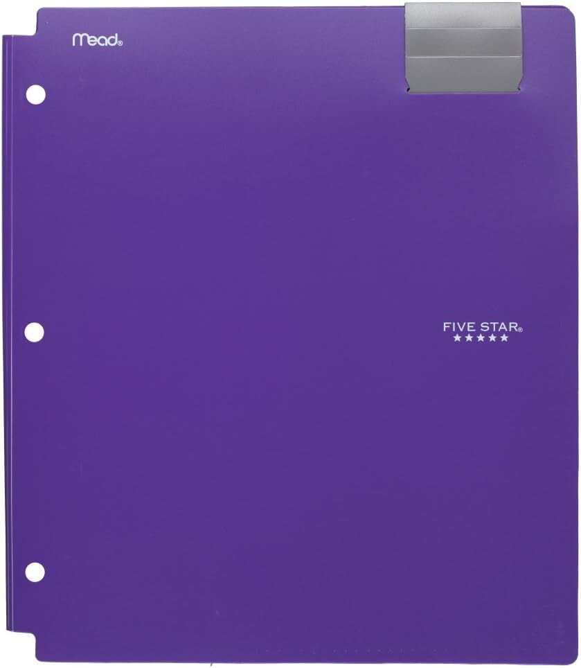 Five Star 4 Pocket Folder, Plastic, High Capacity, Color Selected for You