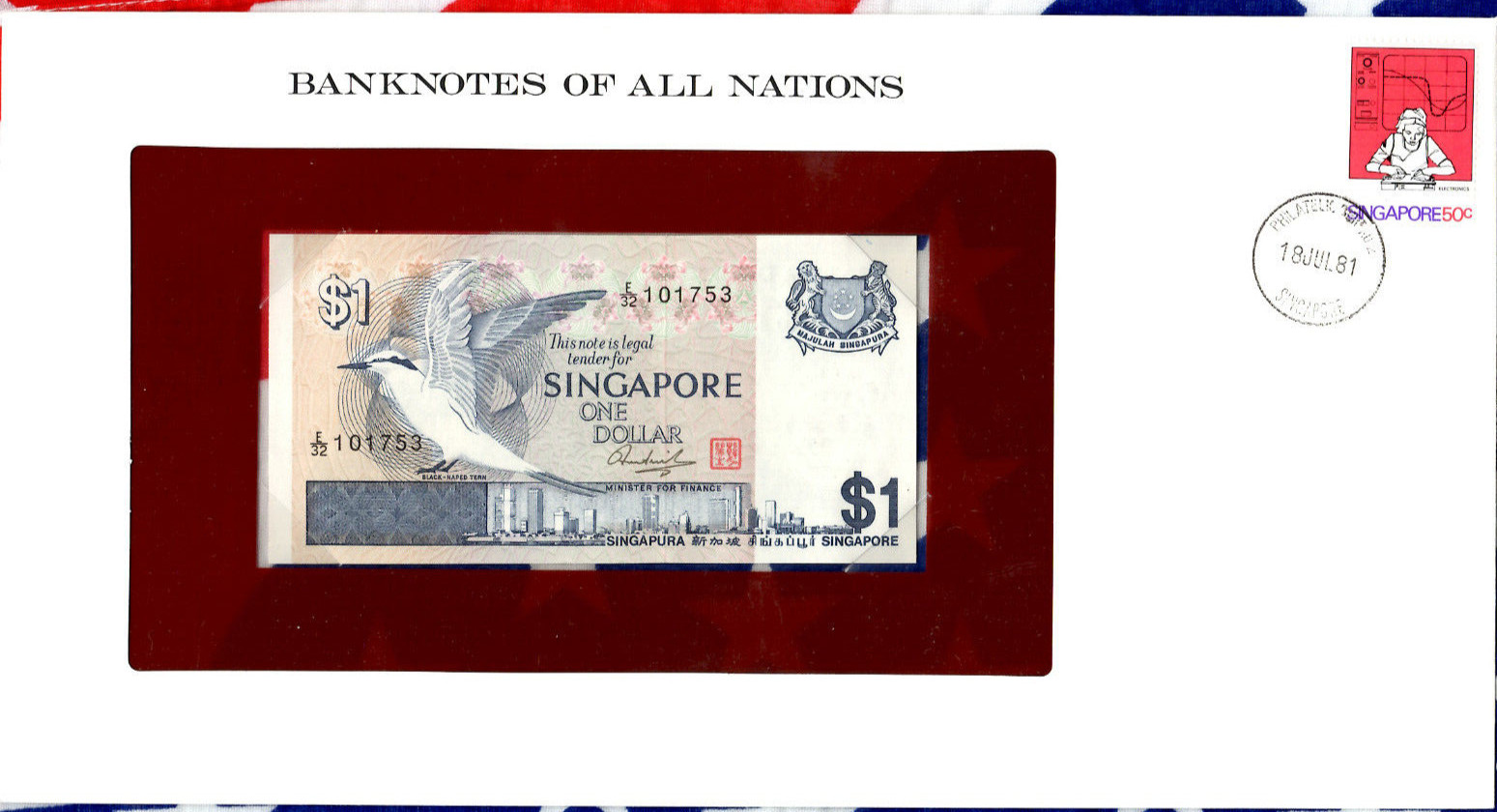 Banknotes of All Nations Singapore P 9 1 Dollar 1976 Prefix E/32 101753