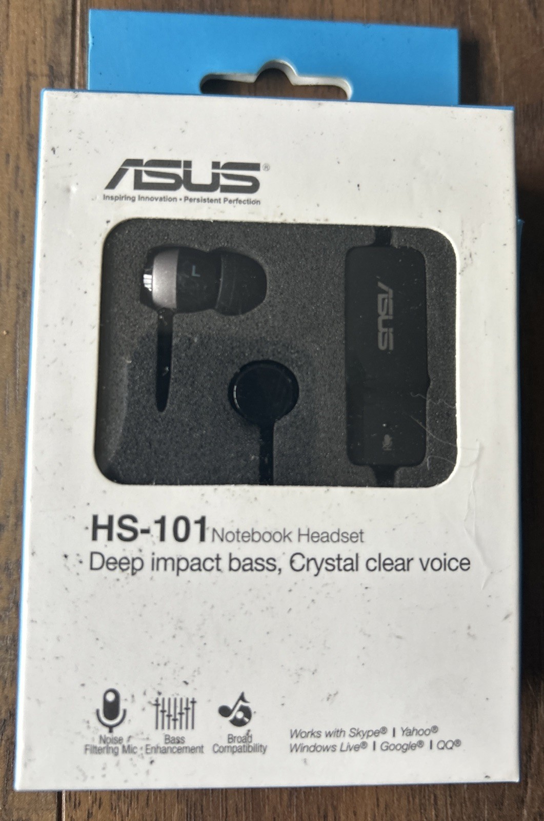 ASUS HS-101 Notebook headset Deep Impact Bass Crystal Clear Voice NEW
