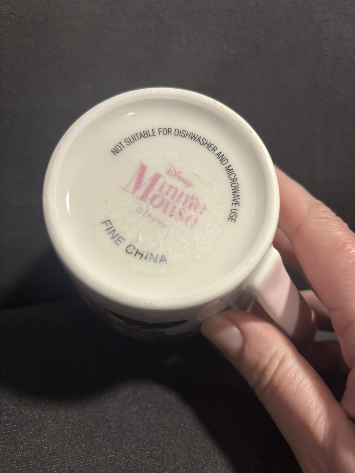 Disney Minnie Mouse Pink cup Mug initial H tea coffee New