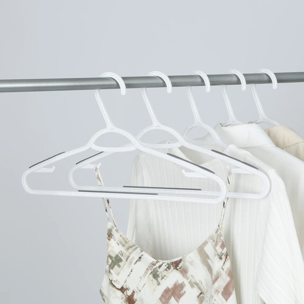 (2 pack)Plastic Non Slip Clothing Hangers, 30 Count, White