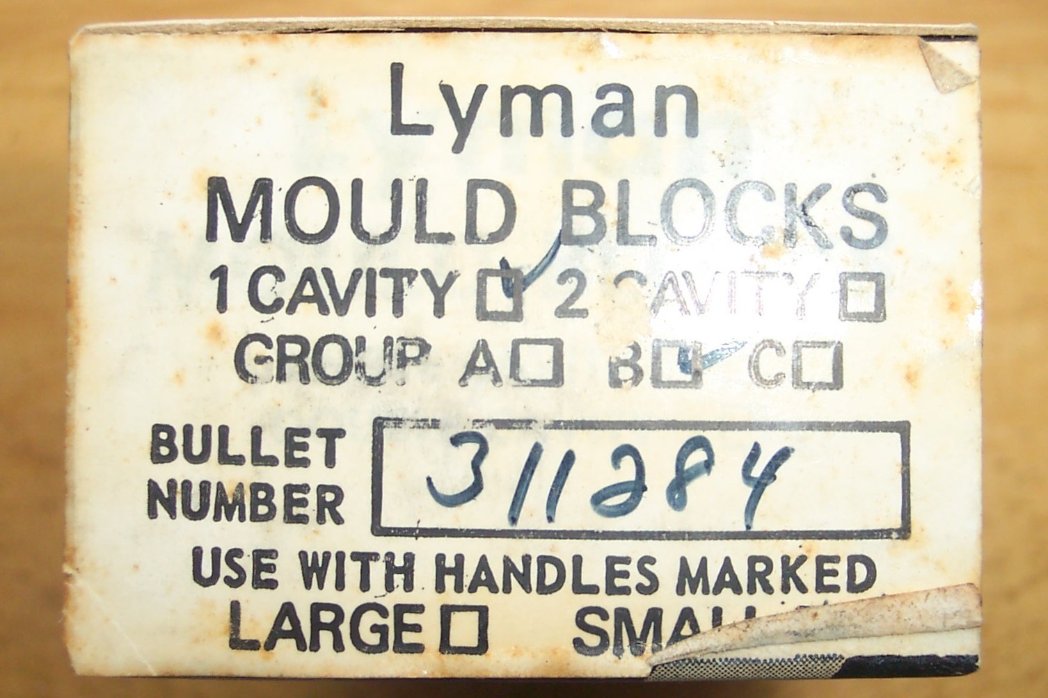 LYMAN 311284 SINGLE CAVITY 30 CALIBER 214 GRAIN MOULD UNUSED IN ORIGINAL WRAP
