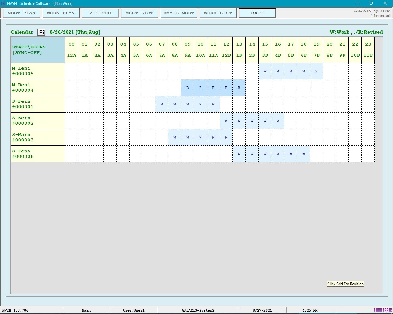 NVYN Visitor Schedule Software - Meet Work Plan Calendar