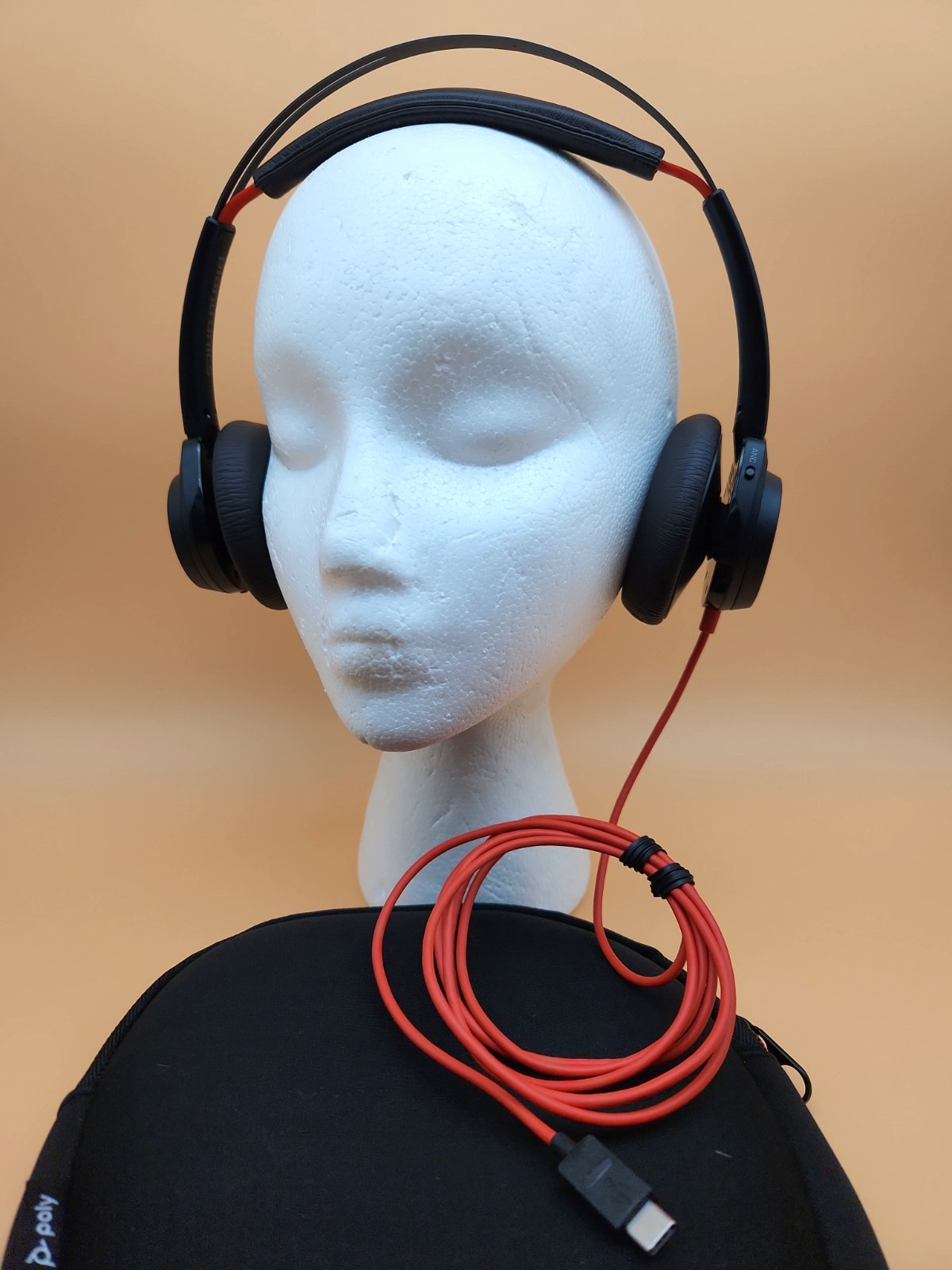 Plantronics BlackWire 7225 BW7225 Wired USB Headset Black with Soft Case - Works