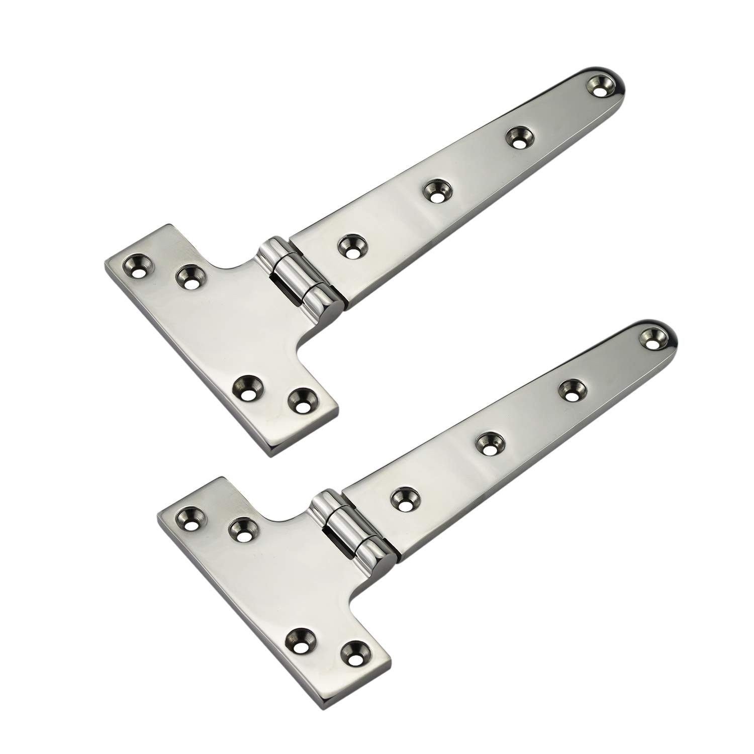Heavy Duty 316 Stainless Steel Marine Grade T Hinge 8" x 4" Cast Strap