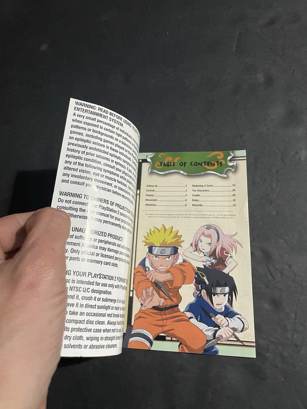 naruto ultimate ninja ps2 Manual only