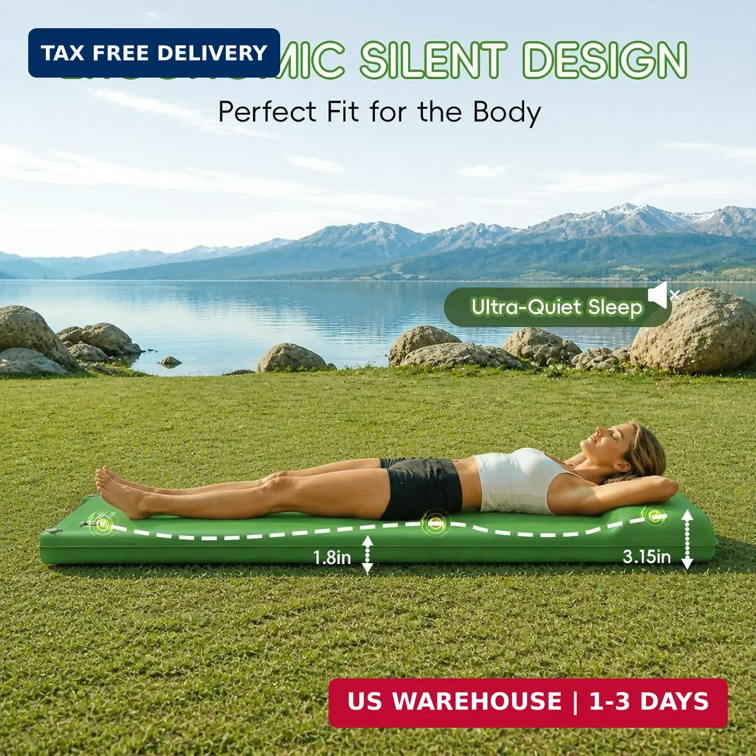 Memory Foam Camping Sleeping Pad, Foldable and Portable Self-Inflating Camping M