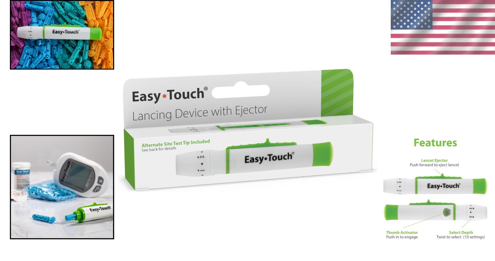Professional Lancing Device with Ejector: Adjustable Depth for Precise Testing