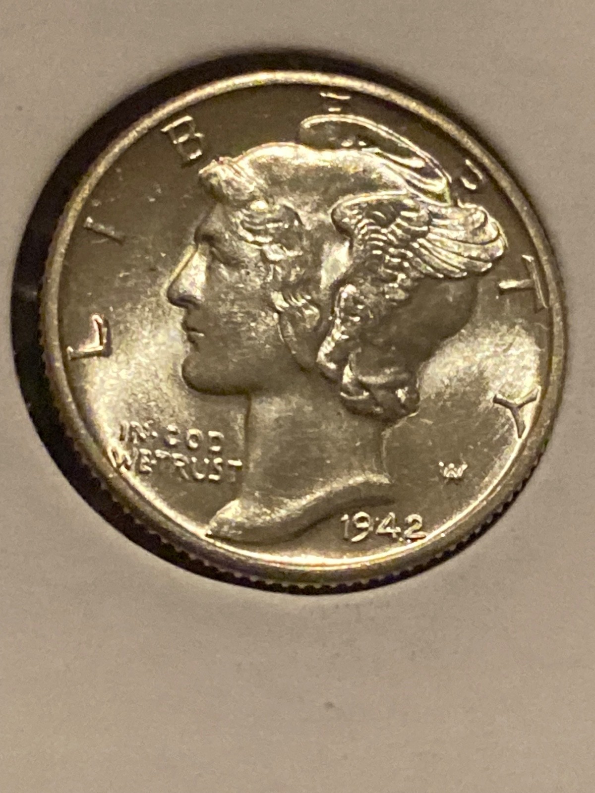 1942-D Mercury Dime - FSB - Unc 1