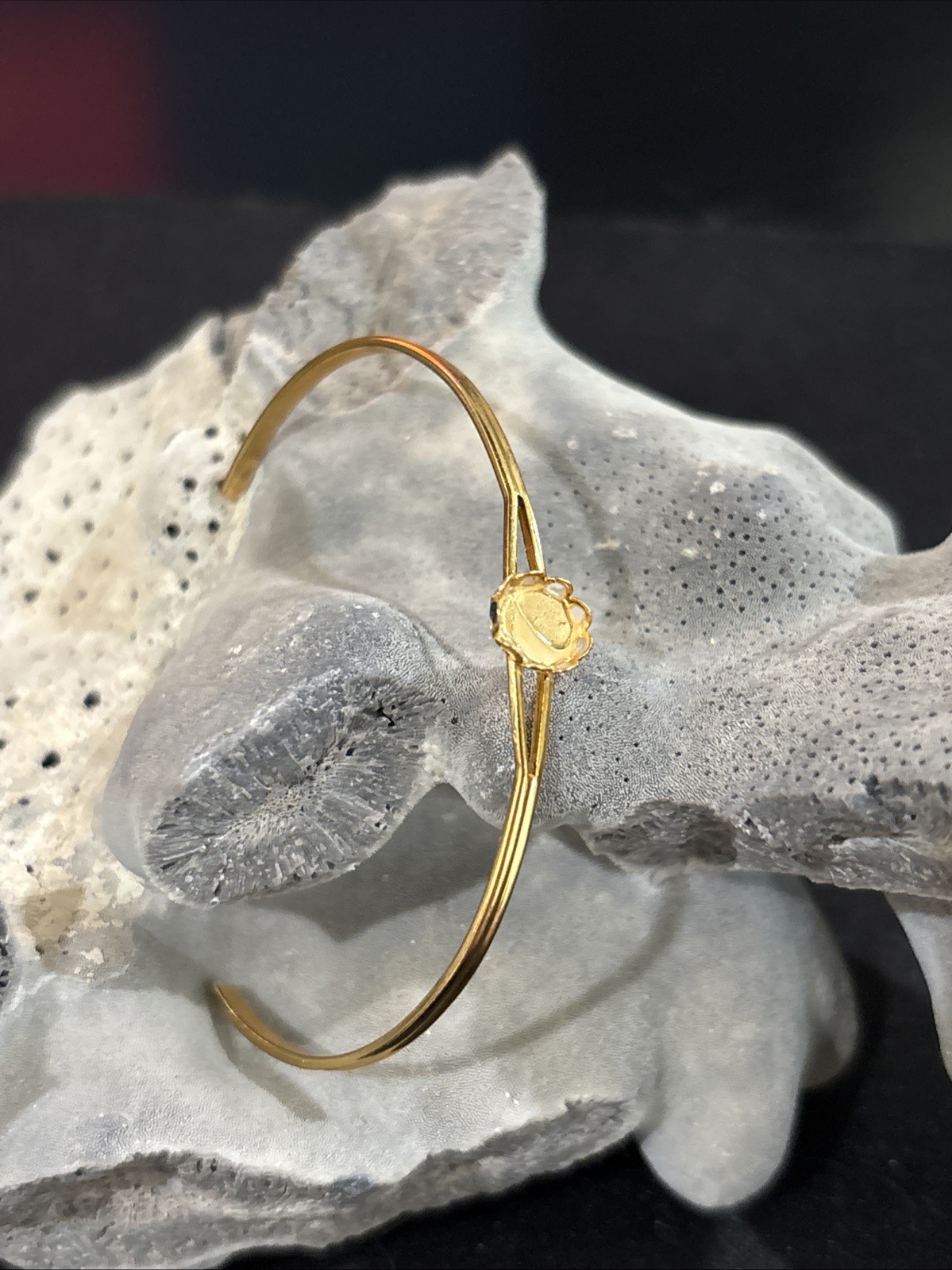 Gold Plated Cuff Bracelet Settings for 6mm x 8mm Cabochons