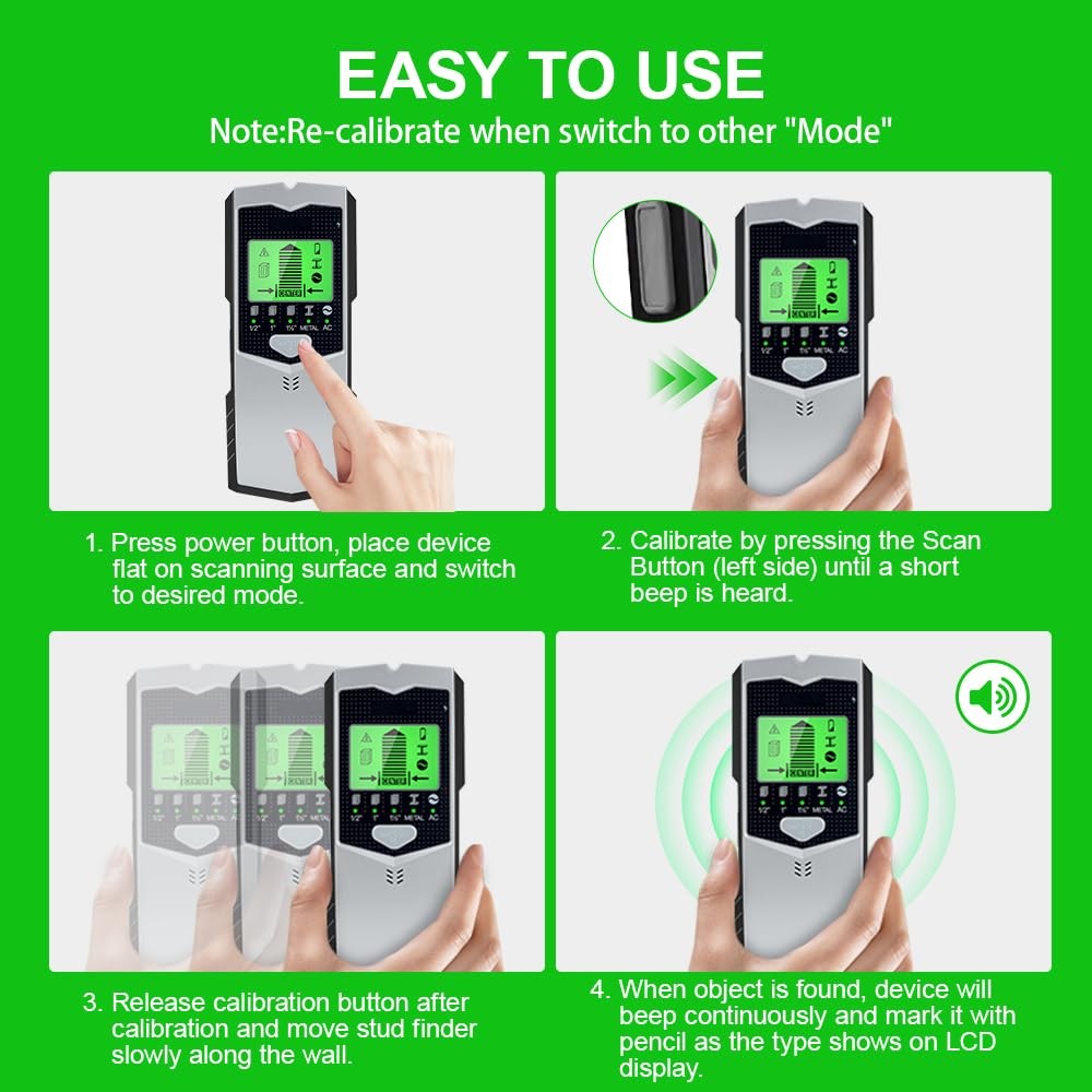 Stud Finder Wall Scanner, 5 in 1 Stud Detector