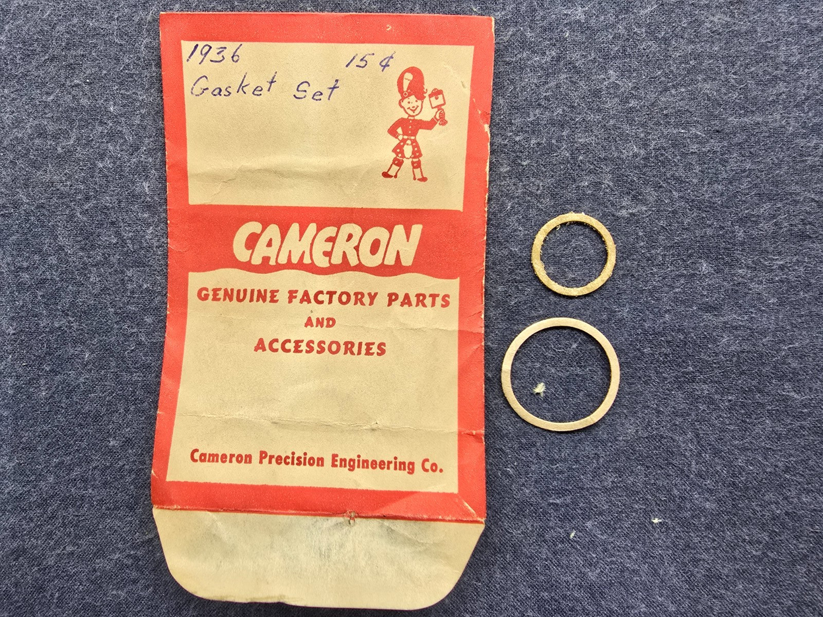 Original Vintage 1936 Cameron Model Airplane Engine Part - Gasket Set