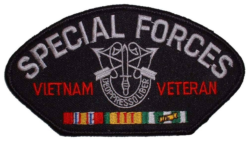 SPECIAL FORCES VIETNAM VERERAN Embroidered Hat Patch (5-1/4"x3") (1417)
